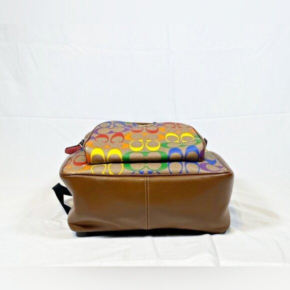 Coach Rainbow Signature Coated Canvas Backpack Handbag - Picture 7 of 10